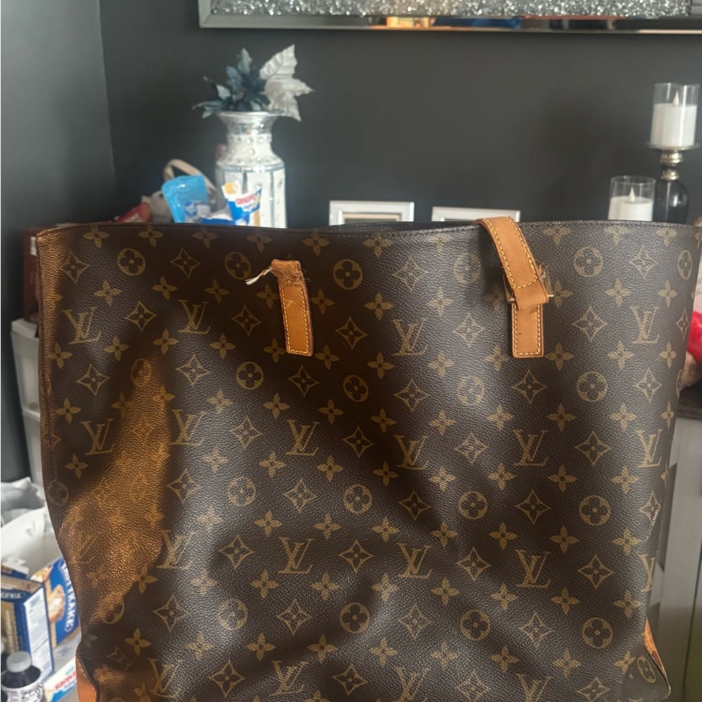 Louis Vuitton Monogram Canvas Tote with Vachetta Trim - Brown/Tan - Picture 2 of 10